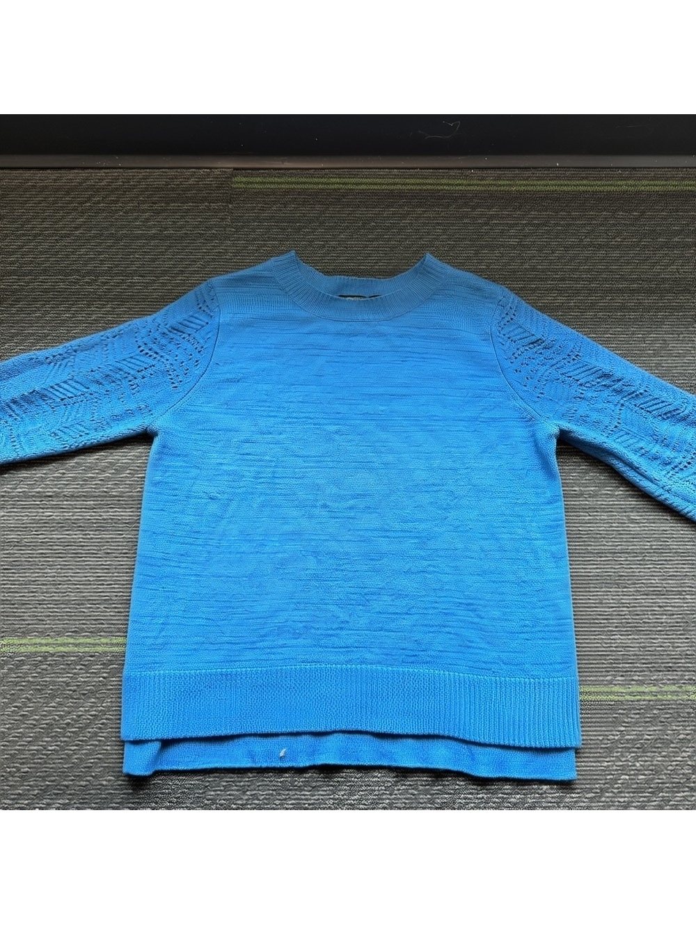 Christian Siriano New York Women's Long Sleeve Crewneck Pointelle Sweater